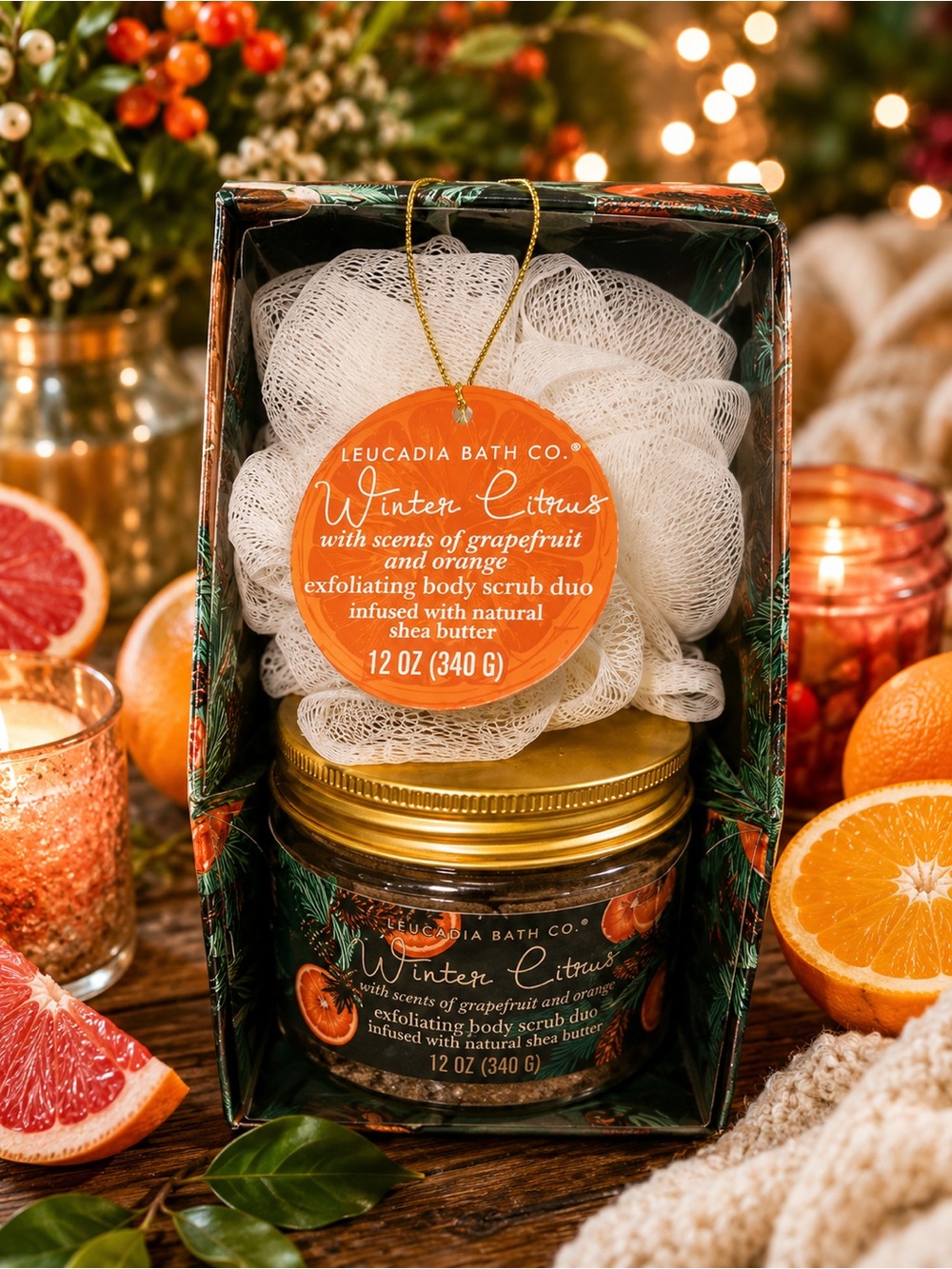 Leucadia Bath Co. Winter Citrus Exfoliating Body Scrub Duo